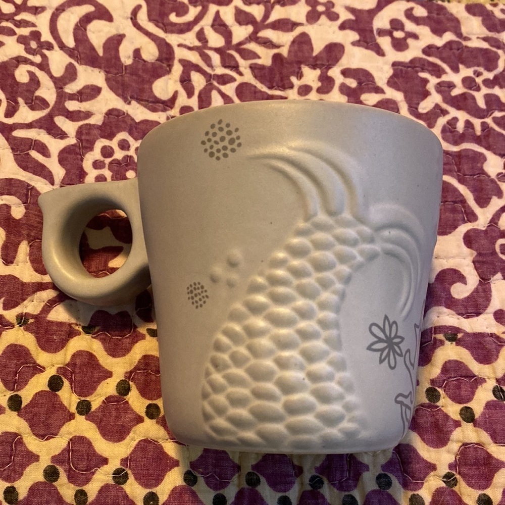 Starbucks mermaid tail 3D design flat gray finish with a shape handle. H108 - Picture 2 of 6